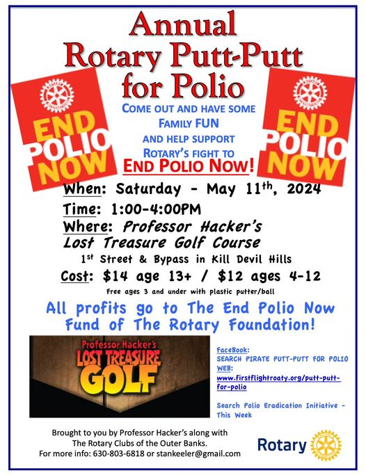 flier for Putt-Putt for Polio 2022 Putt Putt for Polio flyer